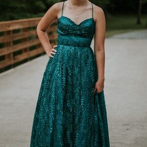 Elegant Teal/Green Prom Dress